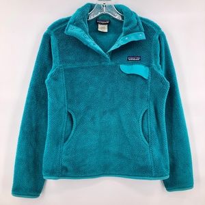 Patagonia teal fleece pullover